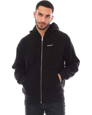 Levi's Headline Logo Full Zip Relaxed Fit Hoodie (marine) - Zwart