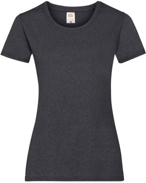 Fruit Of The Loom Ladies/ Lady-Fit Valueweight Short Sleeve T-Shirt (Pack Of 5) (Dark Heather) - Black