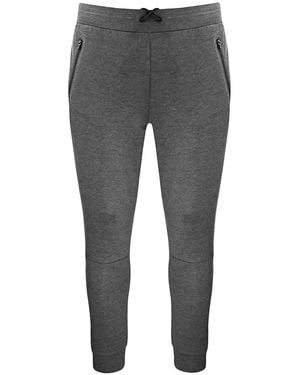 New Balance Stretch Waist Graphic Logo Fortitech Fleece Track Trousers Mp11143 Ag Cotton - Grey