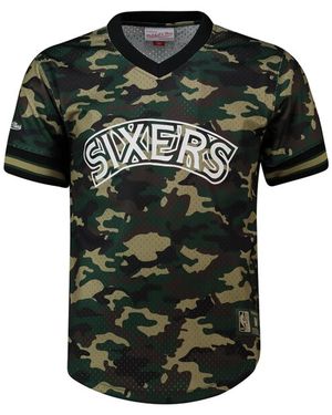 Mitchell & Ness Nba Philadelphia 76Ers Camo Mesh T-Shirt - Green