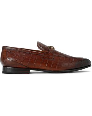 Kurt Geiger Leather Alton Croc Loafers - Brown