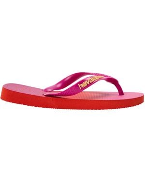 Havaianas Ladies Top Fashion Ombre Thong Strap Flip Flops (Blood) - Red