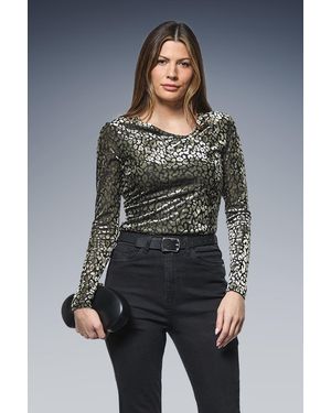 Wallis Devore Jersey Bar Detail Top - Grey
