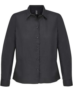 Sol's Ladies Bailey Poplin Long-Sleeved Shirt - Black