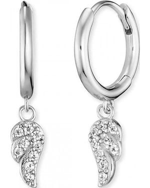 Engelsrufer Ere-Flywing1-Zi-Cr Ladies Flying Wings Earrings Sterling - White