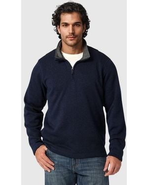 Wrangler Zip Neck Fleece Jumper - Blue