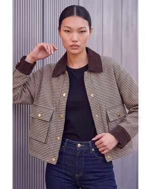 D.u.s.k Check Cord Trim Jacket - Brown