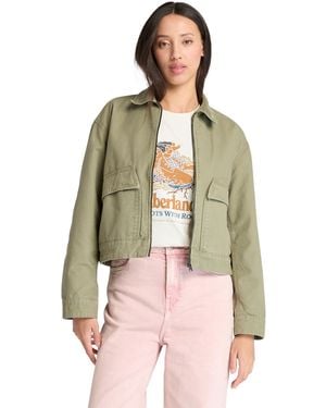 Timberland Strafford Bomber Washed Canvas Jacket - Green