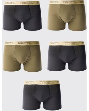 BoohooMAN 5 Pack Waistband Boxers - Multicolour