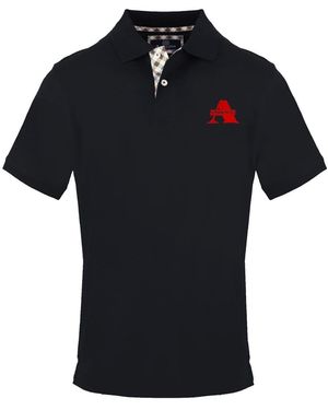 Aquascutum Collared Neck Short Sleeve Polo Shirt - Black