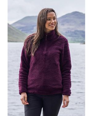 Mountain Warehouse Ladies Teddy Fleece Quarter Zip Top Material_Polyester - Purple