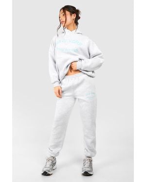 Boohoo Petite New York Embroidered Tracksuit - White