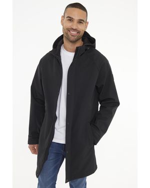 Threadbare Hooded Tie Waist Coat With Stretch - Black
