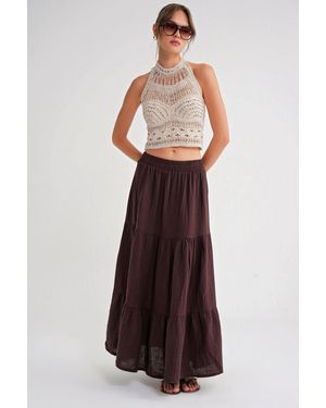MixRay Maxi Katoenen Rok - Bruin
