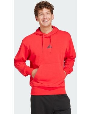 adidas Essentials Feelcozy French Terry Hoodie - Red