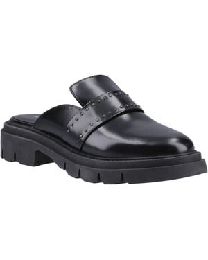 Hush Puppies Nicole Studded Leather Mules - Black