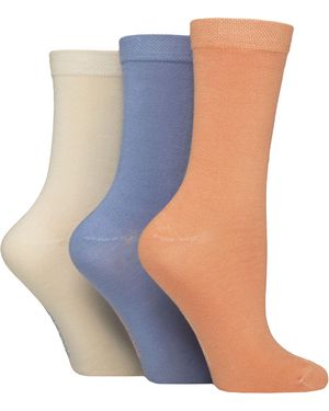 Sock Shop 3 Pack Ladies Plain Bamboo Socks - Blue