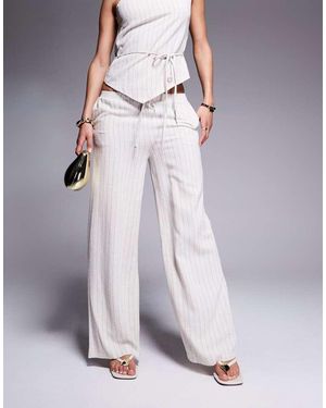 Kaiia Exclusive Linen Look Wide Leg Trouser Co-Ord - Purple