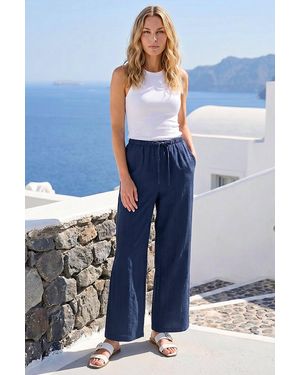 Roman Petite Textured Pocket Trouser - Blue