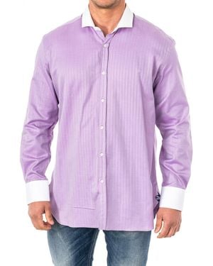 La Martina Long Sleeve Shirt With Lapel Collar Kmcj02 - Purple