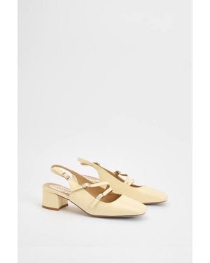 Oasis Tara Faux Leather Slingback Mary Jane Flats - Natural