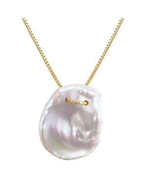 Valero Pearls Necklace With Pendant Sterling Freshwater Cultured Pearl - White