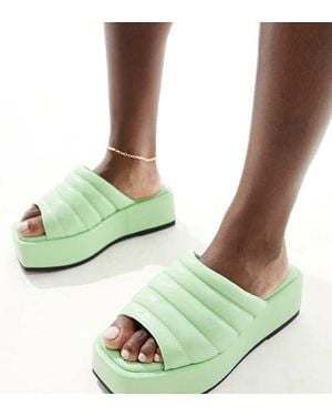 Simply Be Extra Wide Fit Flatform Sandals - Green