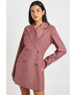 Boohoo Shoulder Pad Blazer Dress - Pink