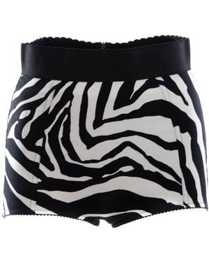 Dolce & Gabbana Zebra Print Shorts - Zwart