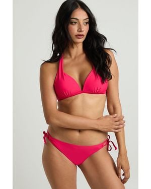 Boohoo Moulded Push Up Triangle Bikini Set - Red