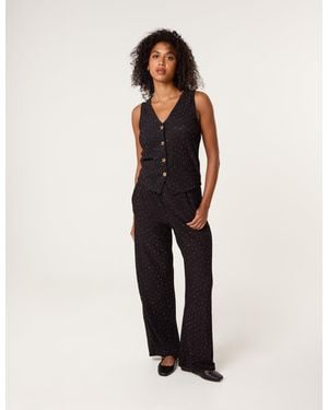 Blue Vanilla Rhinestone Waistcoat & Trouser Set - Black