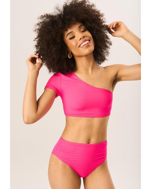 Gini London High Waist Bikini Bottom - Pink