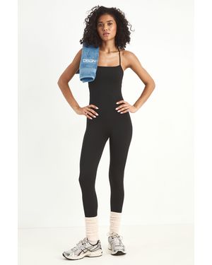DSGN Studio Sculpt Strappy Back Unitard Jumpsuit - Blue