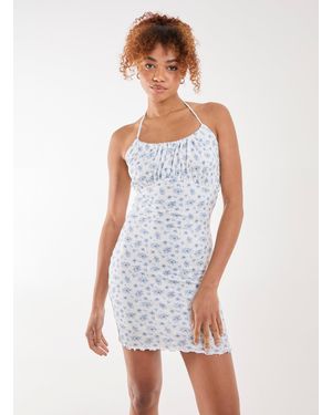 Pink Vanilla Floral Broderie Mini Dress - White