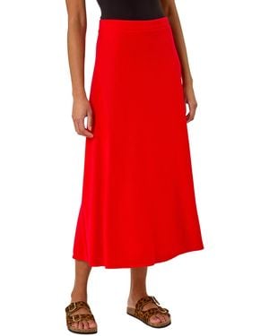 Roman A-Line Pull On Stretch Skirt - Red