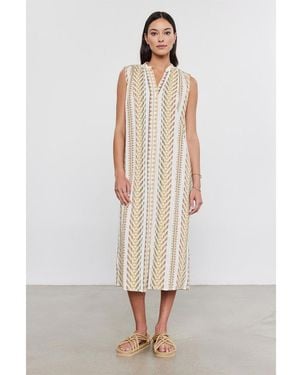 Velvet By Graham & Spencer By And V-Neck Sleeveless Midi Shift Dress - White