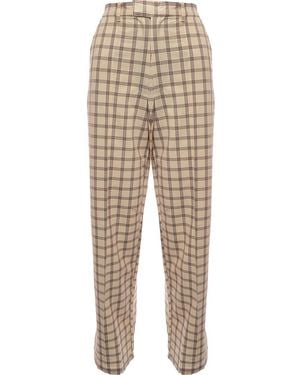 Cotton On Cotton:On Rochelle Check Print Wide Leg Trousers - Natural