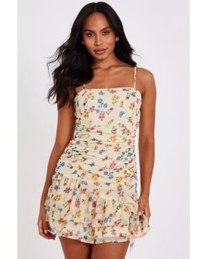Quiz Floral Mini Dress - Yellow