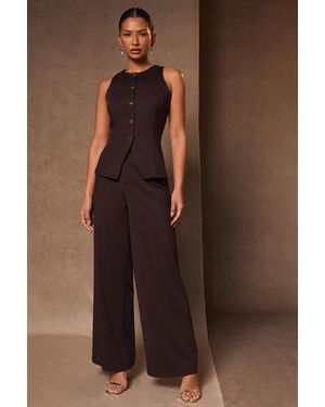 Quiz Wide Leg Trousers - Brown
