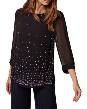Phase Eight Rosen Embellished Blouse - Black