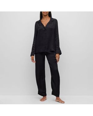 HUGO Satinoir Pyjamas - Black
