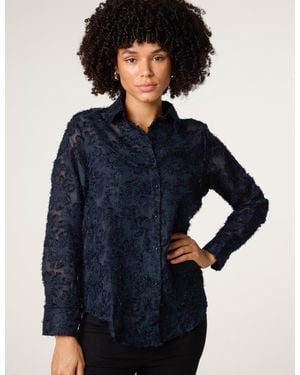 Blue Vanilla Fluffy Oversized Shirt - Blue