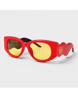 CASABLANCA Oval Wave Sunglasses - Red