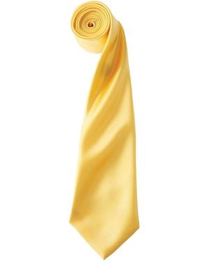 PREMIER Plain Satin Tie (Narrow Blade) (Pack Of 2) (Sunflower) - Yellow