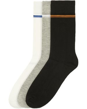 Ben Sherman Stripe Bamboo Socks (Pack Of 3) - Black