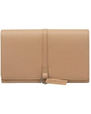 NiNa Amora 'Floriana' Latte Leather Purse - Brown