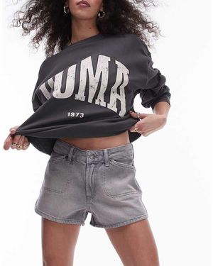 TOPSHOP Denim Knicker Short - Grey