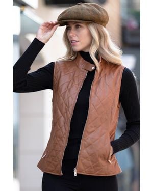 Ashwood Leather 'Hampton' Diamond Quilted Gilet - Black