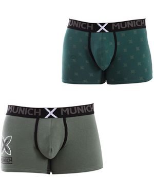 Munich Pack-2 Elastic Cotton Slips Mu_Du0170 - Green