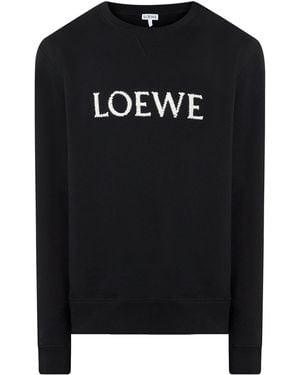 Loewe Logo Embroidered Sweatshirt - Black